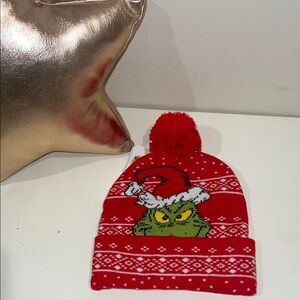 Dr. Seuss Red Grinch Pom Knit Hat for Kids
